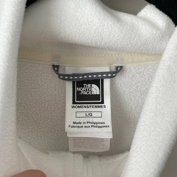 The North Face TKA 100 1/2 Zip Mock Neck Fleece Casual Sweatshirt White Large - Picture 7 of 7